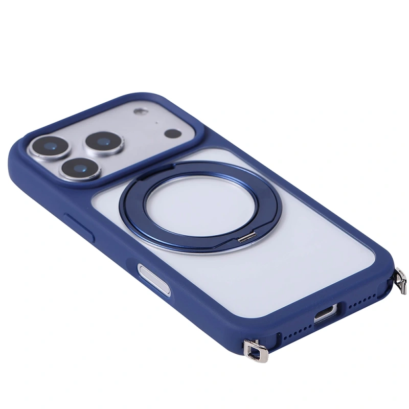 Apple iPhone 17 Pro Max Kılıf M-Safe Şarj Özellikli Standlı Zore Piza Silikon Kapak