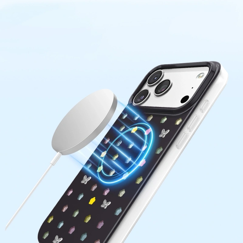 Apple iPhone 17 Pro Max Kılıf M-Safe Şarj Özellikli Zore Paris Axen Sert PC Kapak