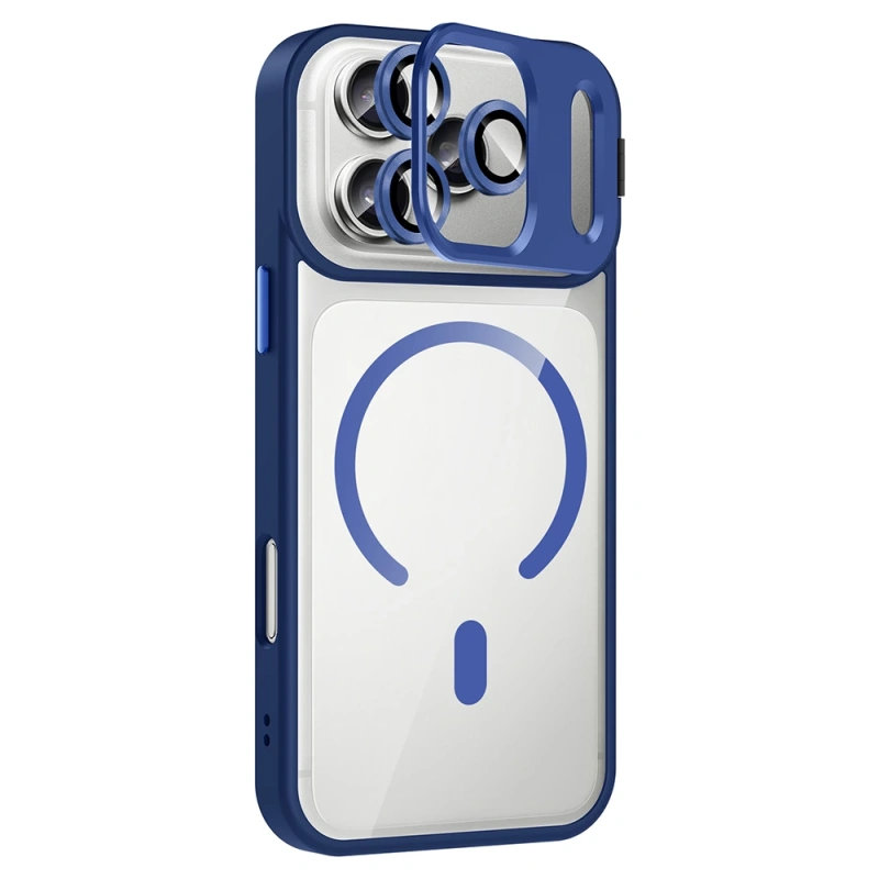 Apple iPhone 17 Pro Max Kılıf Standlı ve Kamera Lens Hediyeli M-Safe Şarj Özellikli Zore Etro Kapak