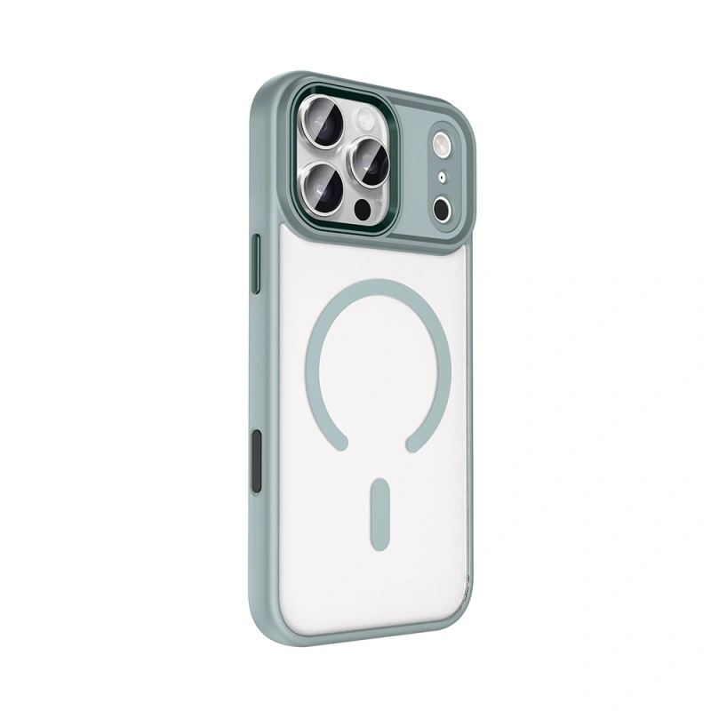 Apple iPhone 17 Pro Max Kılıf Wireless Şarj Özellikli Zore Krom M-safe Silikon Kapak