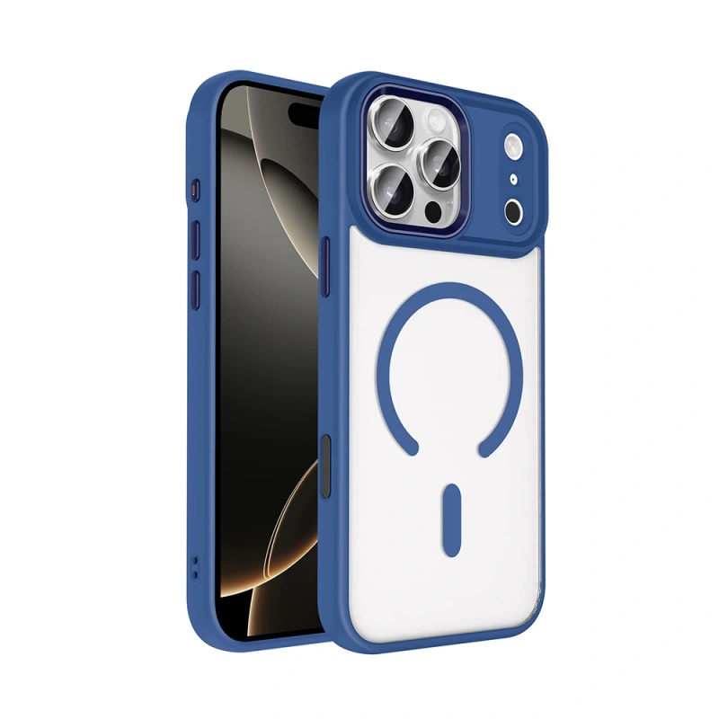 Apple iPhone 17 Pro Max Kılıf Wireless Şarj Özellikli Zore Krom M-safe Silikon Kapak