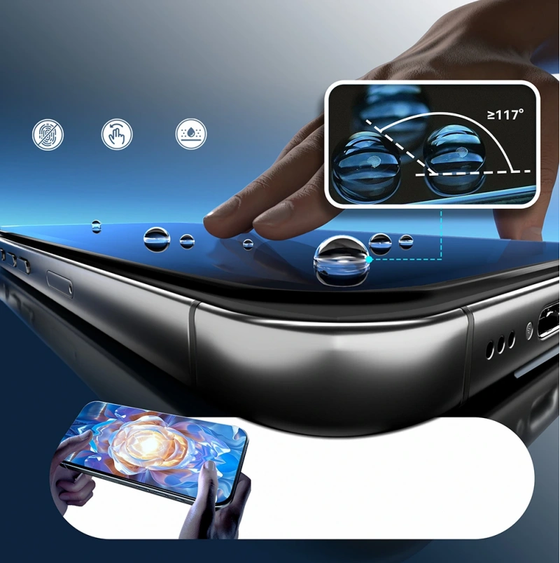 Apple iPhone 17 Pro Max Mohseven Safir Coating 3D Glue Privacy Hayalet Temperli Cam Ekran Koruyucu