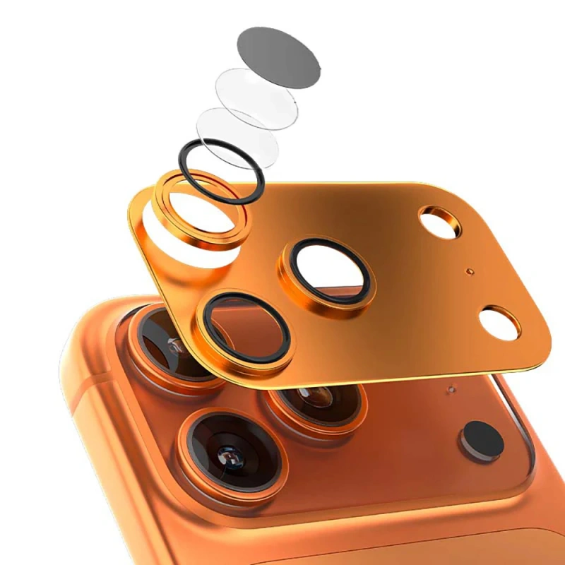 Apple iPhone 17 Pro Mohseven Alüminyum Kaplamalı Safir Anti Reflective Kamera Lens Koruyucu