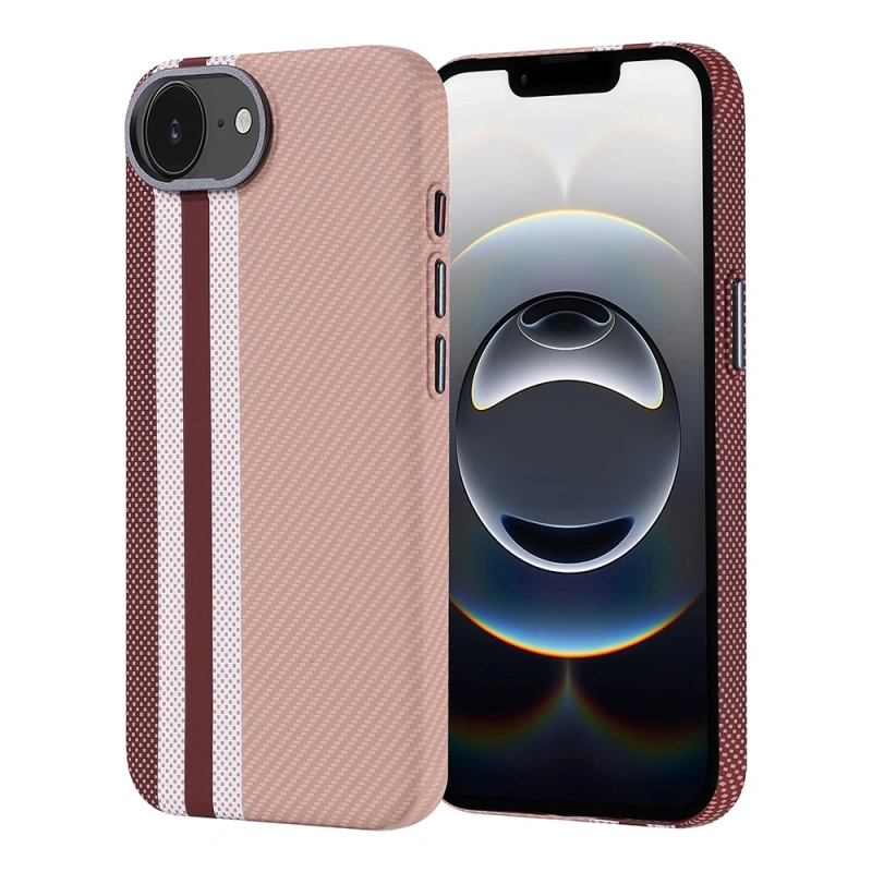 Apple iPhone 17E Kılıf M-safe Şarj Özellikli Karbon Fiber Görünümlü Zore Nekst Kapak