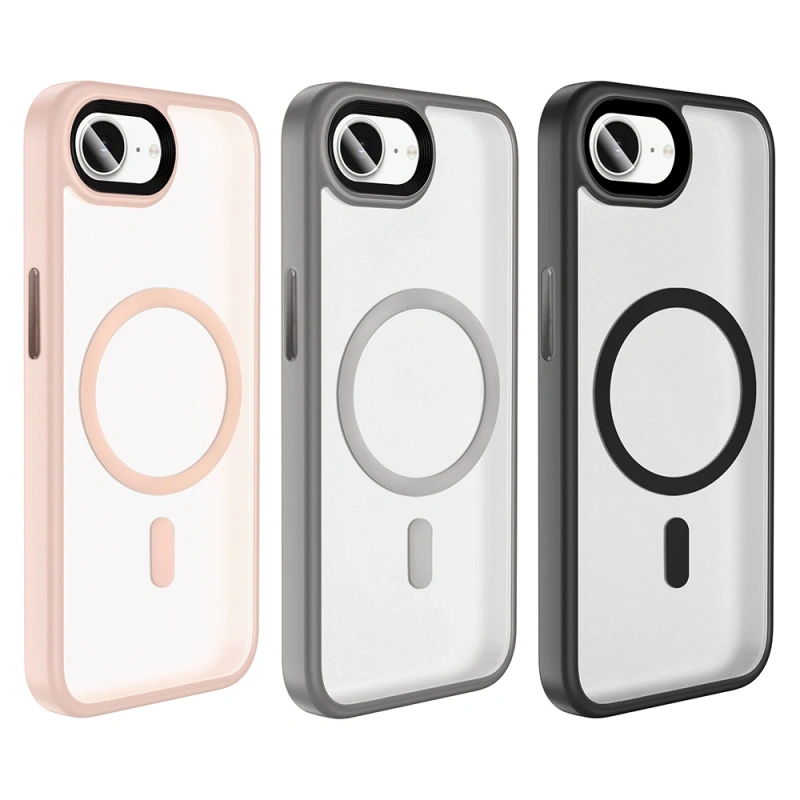 Apple iPhone 17E Kılıf Mat Arka Yüzey Wireless Şarj Özellikli Zore Flet M-safe Kapak