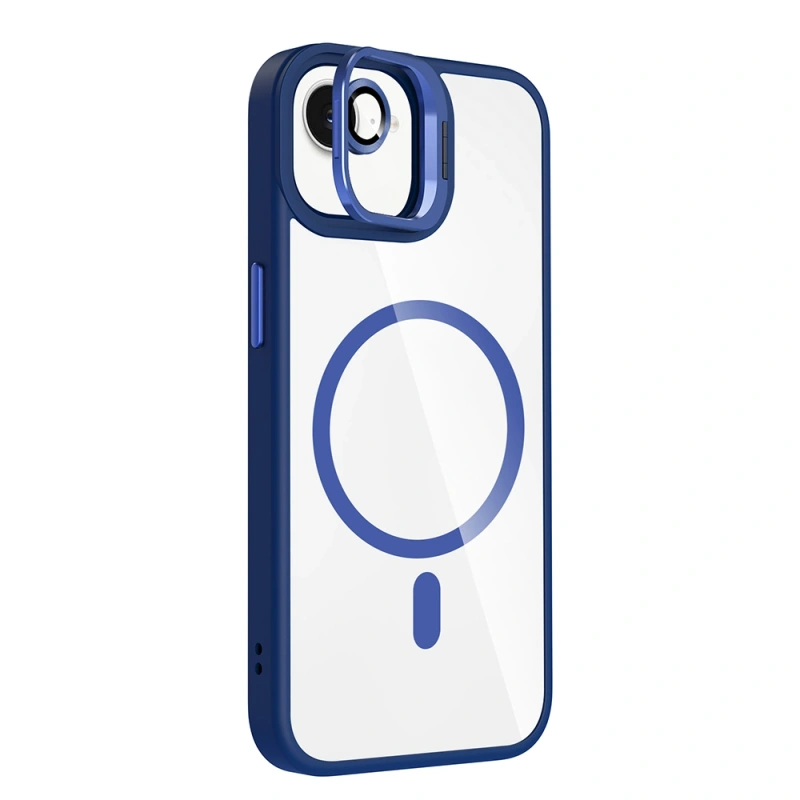 Apple iPhone 17E Kılıf Standlı ve Kamera Lens Hediyeli M-Safe Şarj Özellikli Zore Etro Kapak