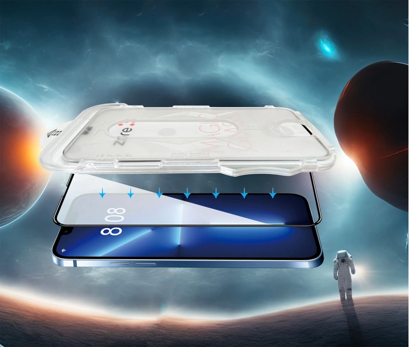 Apple iPhone 17E Zore Kolay Uygulama Aparatlı 5D Magic Glass Cam Ekran Koruyucu