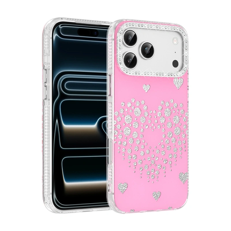 Apple iPhone 18 Pro Kılıf Damla Taşlı Zore Rivas Sert PC Kapak