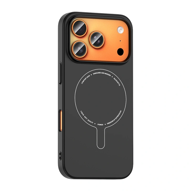 Apple iPhone 18 Pro Kılıf M-Safe Şarj Özellikli Kamera Korumalı Zore Elio Sert PC Kapak