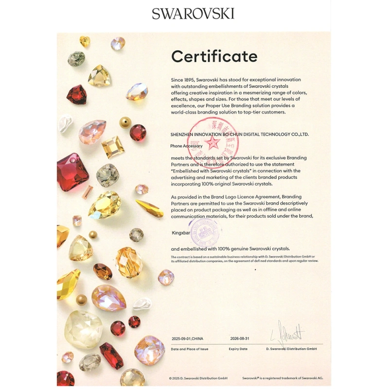 Apple iPhone 18 Pro Kılıf M-Safe Şarj Özellikli Orjinal Swarovski Taşlı Zore Paris Rovix Sert PC Kapak