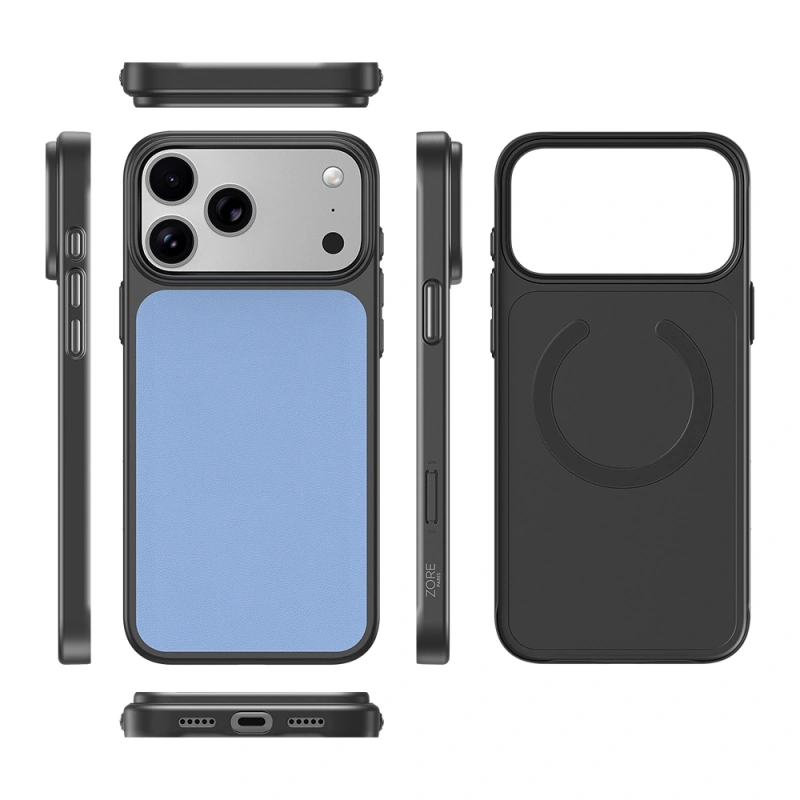 Apple iPhone 18 Pro Max Kılıf M-Safe Şarj Özellikli PU Zore Paris Trexo Sert PC Kapak