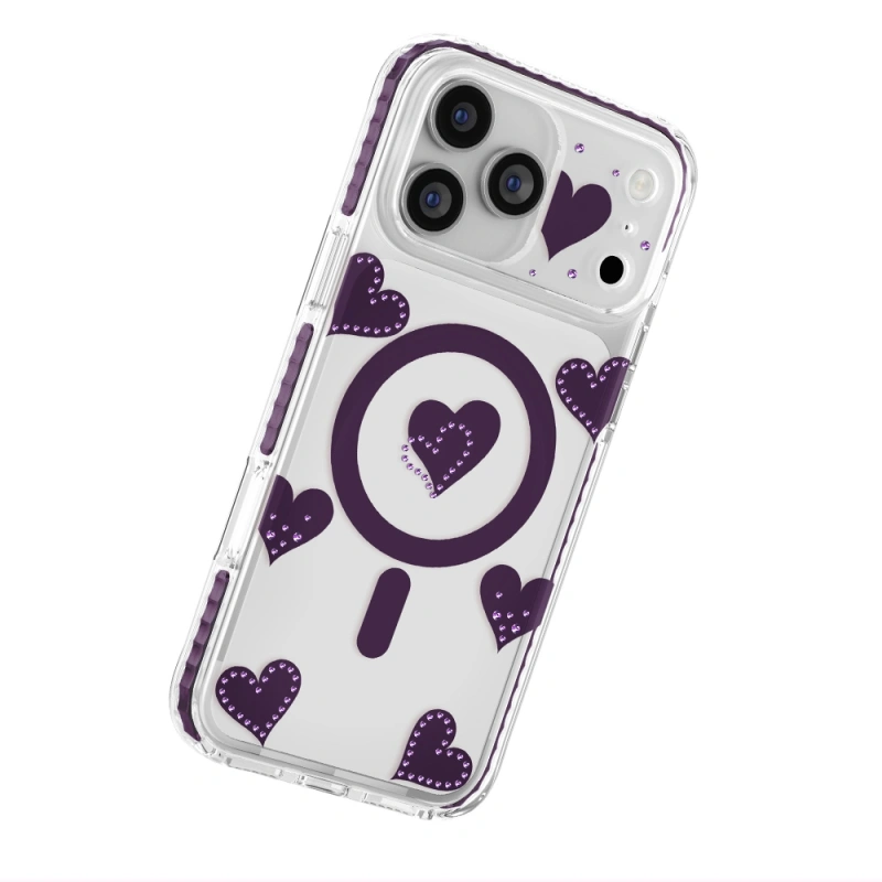 Apple iPhone 18 Pro Max Kılıf M-Safe Şarj Özellikli Zore Paris Elvo Sert PC Kapak