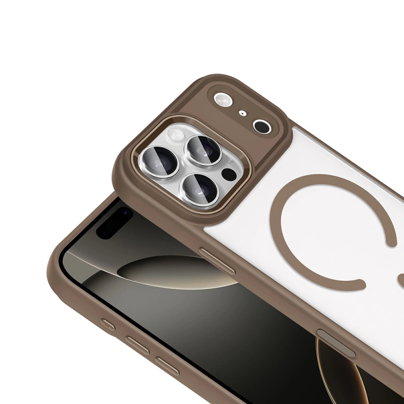 Apple iPhone 18 Pro Max Kılıf Wireless Şarj Özellikli Zore Krom M-safe Silikon Kapak