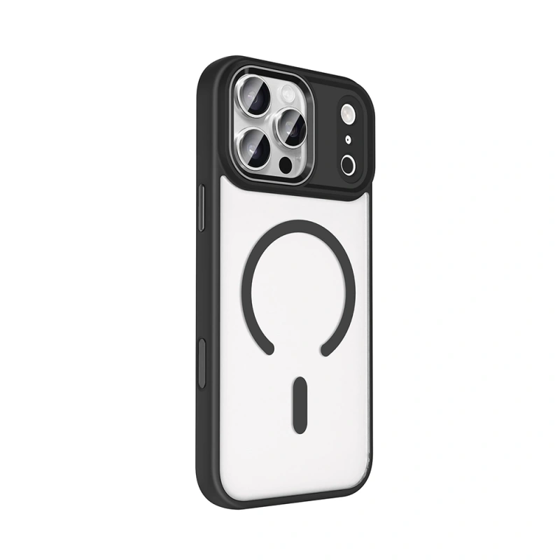 Apple iPhone 18 Pro Max Kılıf Wireless Şarj Özellikli Zore Krom M-safe Silikon Kapak