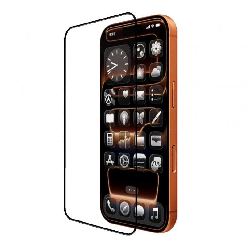 Apple iPhone 18 Pro Max Mohseven M6 HD Temperli Cam Ekran Koruyucu + Kolay Uygulama Aparatı