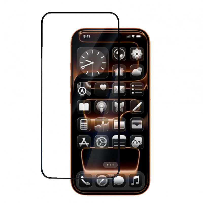 Apple iPhone 18 Pro Mohseven M6 HD Temperli Cam Ekran Koruyucu + Kolay Uygulama Aparatı