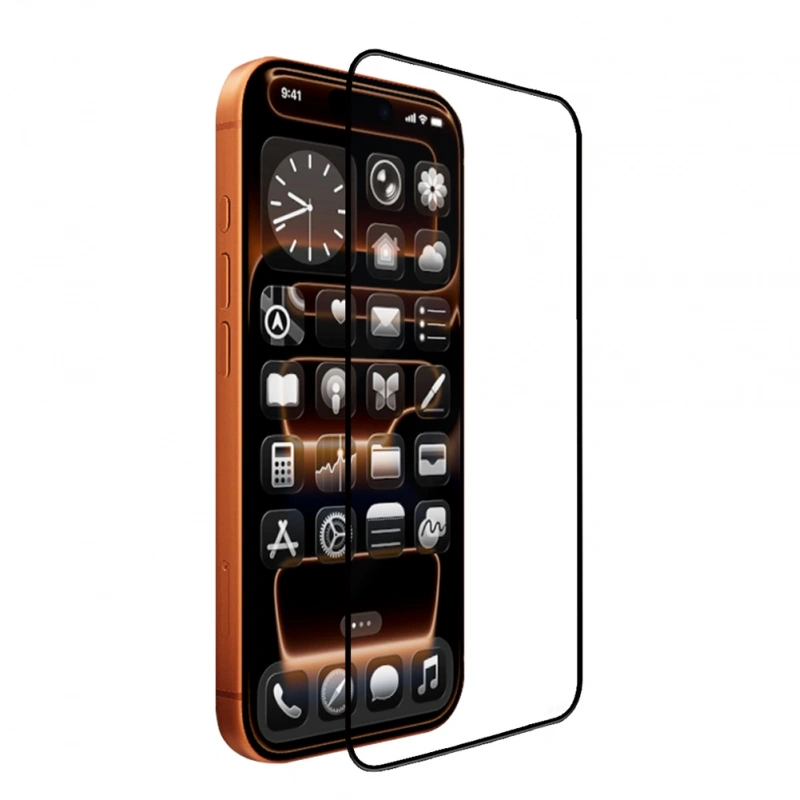 Apple iPhone 18 Pro Mohseven M6 HD Temperli Cam Ekran Koruyucu + Kolay Uygulama Aparatı