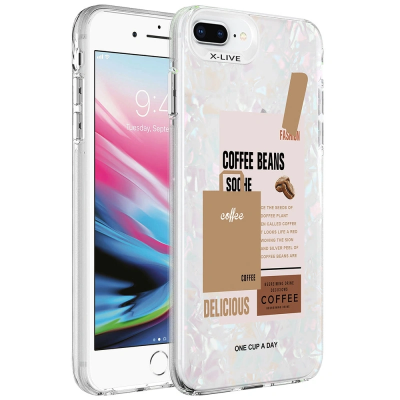 Apple iPhone 7 Plus Kılıf Mermer Desenli Zore Marbello Kapak