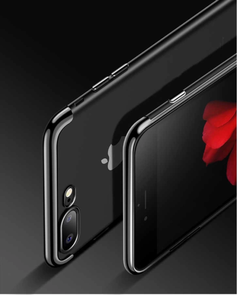 Apple iPhone 7 Plus Kılıf Zore Dört Köşeli Lazer Silikon Kapak