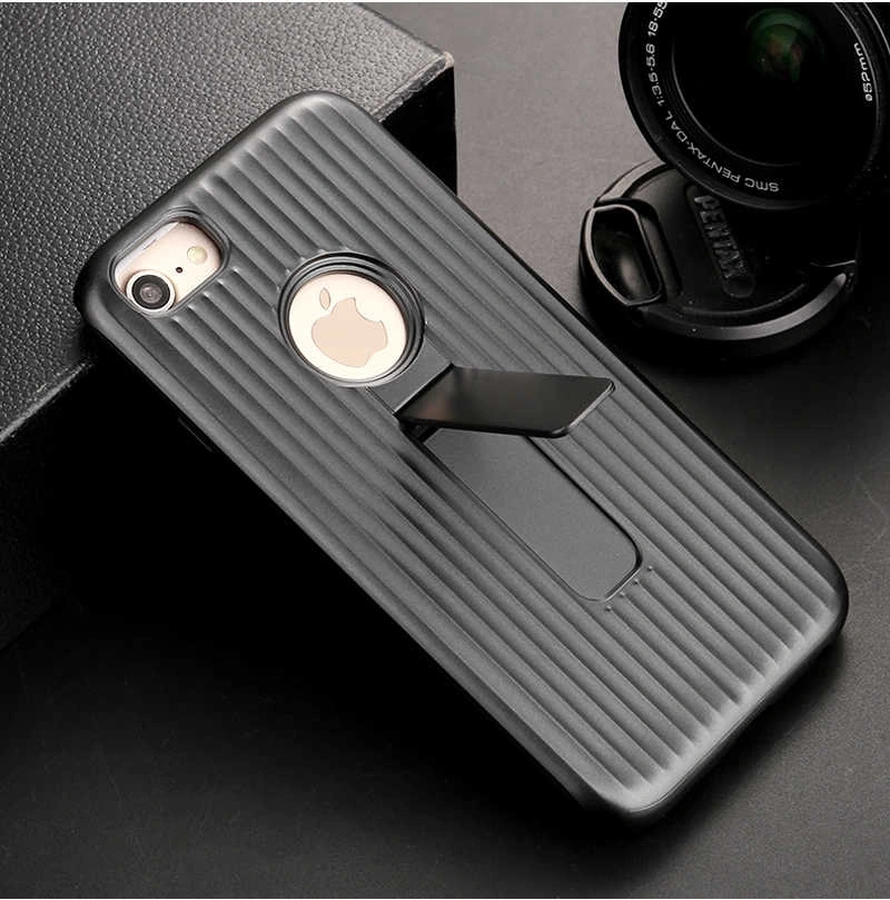 Apple iPhone 7 Plus Kılıf Zore Wave Standlı Mıknatıslı Kapak