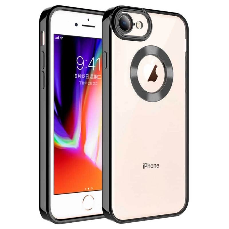 Apple iPhone 8 Kılıf Kamera Korumalı Logo Gösteren Zore Omega Kapak