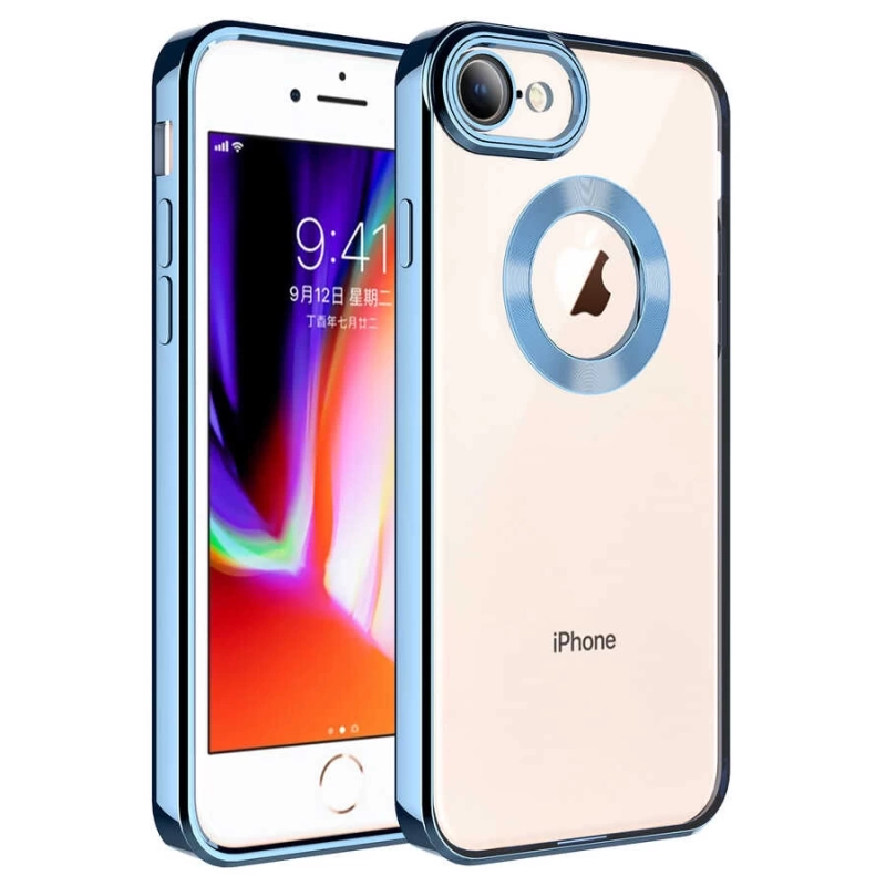 Apple iPhone 8 Kılıf Kamera Korumalı Logo Gösteren Zore Omega Kapak