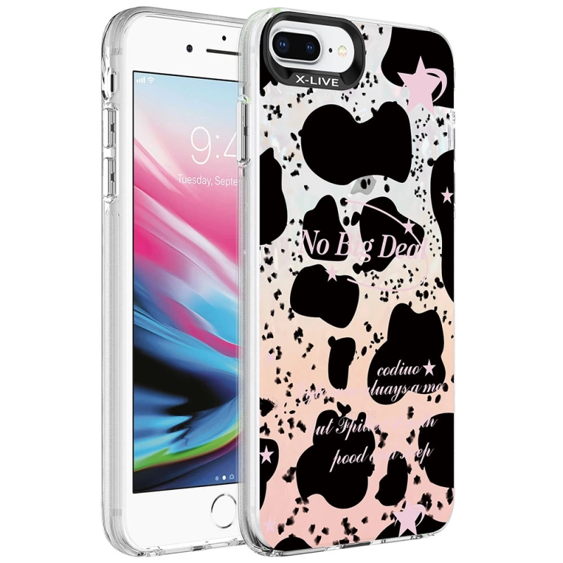 Apple iPhone 8 Plus Kılıf Mermer Desenli Zore Marbello Kapak