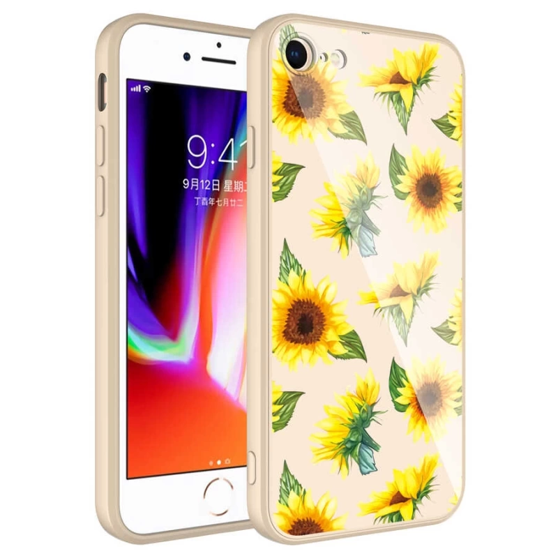 Apple iPhone SE 2020 Kılıf Kamera Korumalı Desenli Sert Silikon Zore Epoksi Kapak