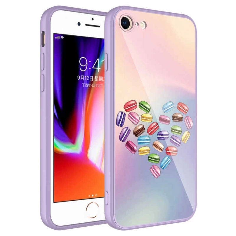 Apple iPhone SE 2020 Kılıf Kamera Korumalı Desenli Sert Silikon Zore Epoksi Kapak