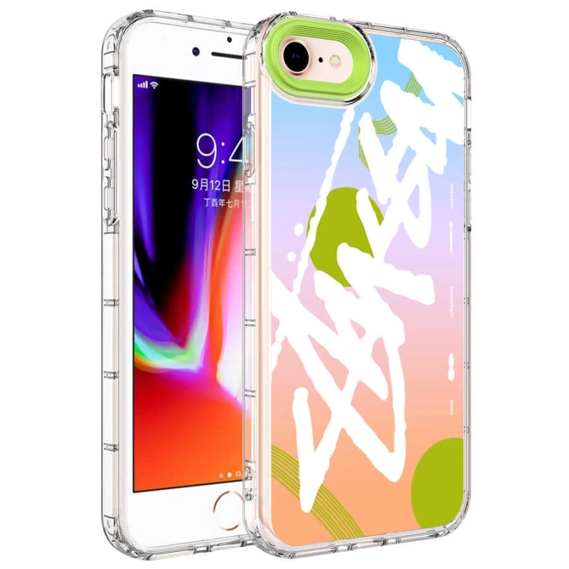 Apple iPhone SE 2020 Kılıf Kamera Korumalı Renkli Desenli Sert Silikon Zore Korn Kapak