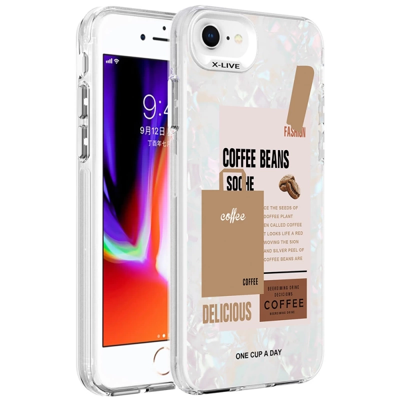 Apple iPhone SE 2020 Kılıf Mermer Desenli Zore Marbello Kapak