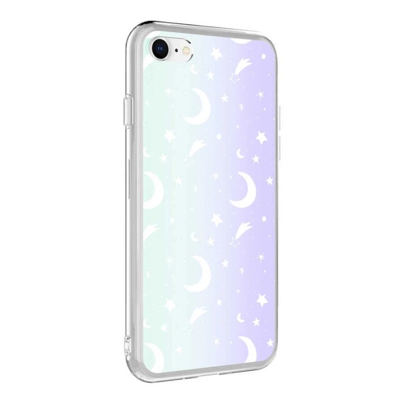 Apple iPhone SE 2020 Kılıf Zore M-Blue Desenli Kapak