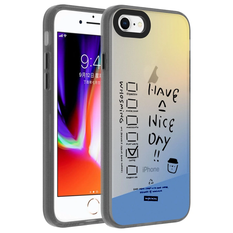 Apple iPhone SE 2022 Kılıf Desenli Zore Dragon Sert Kapak