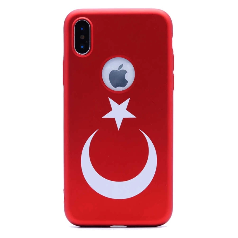 Apple iPhone X Kılıf Zore Bayrak Silikon