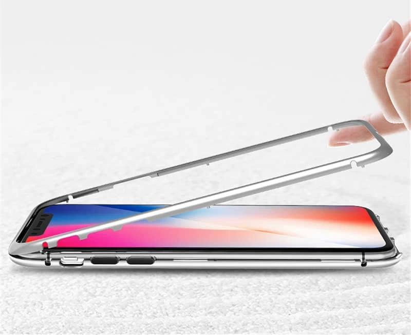 Apple iPhone X Kılıf Zore Devrim Mıknatıslı Cam Kapak