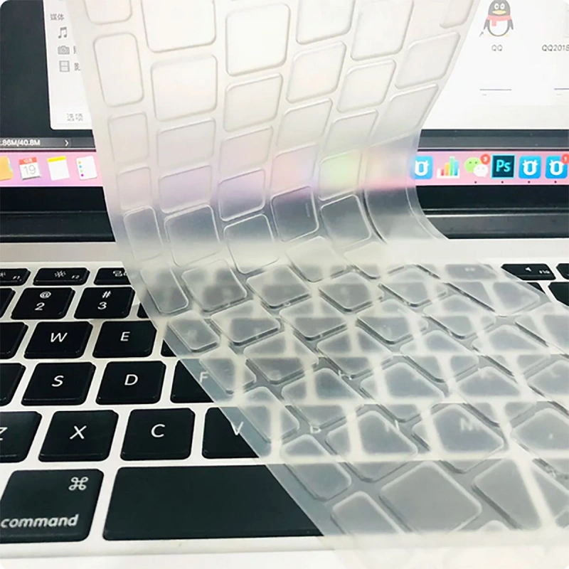 Apple Macbook 13.6 Air 2024 M2 A2681 Zore Klavye Koruyucu Transparan Buzlu Silikon Ped
