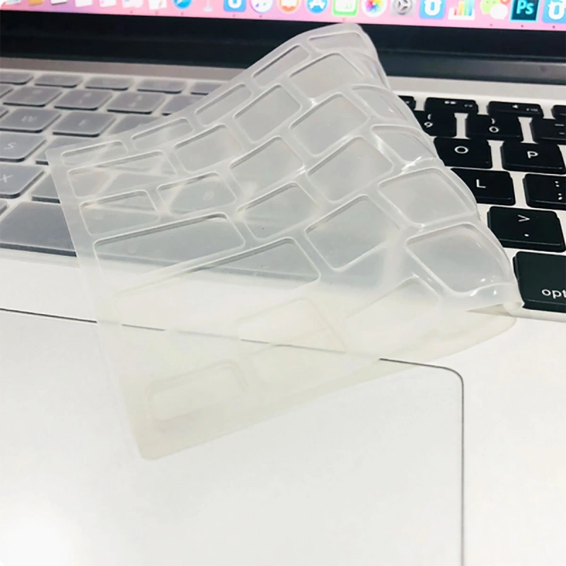 Apple Macbook 13.6 Air 2024 M2 A2681 Zore Klavye Koruyucu Transparan Buzlu Silikon Ped