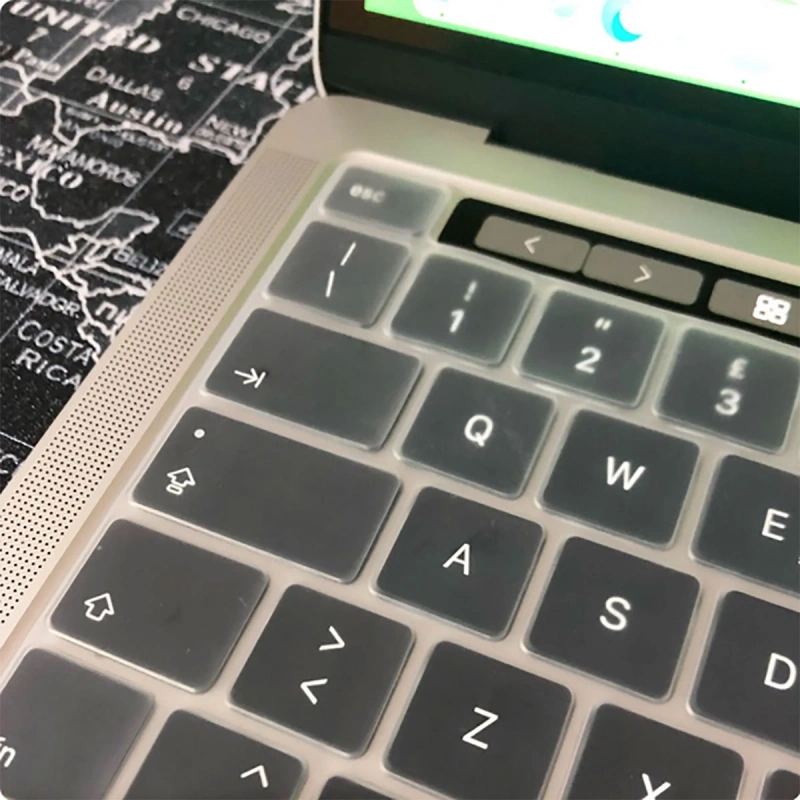 Apple Macbook 13.6 Air M3 A3113 Zore Klavye Koruyucu Transparan Buzlu Silikon Ped