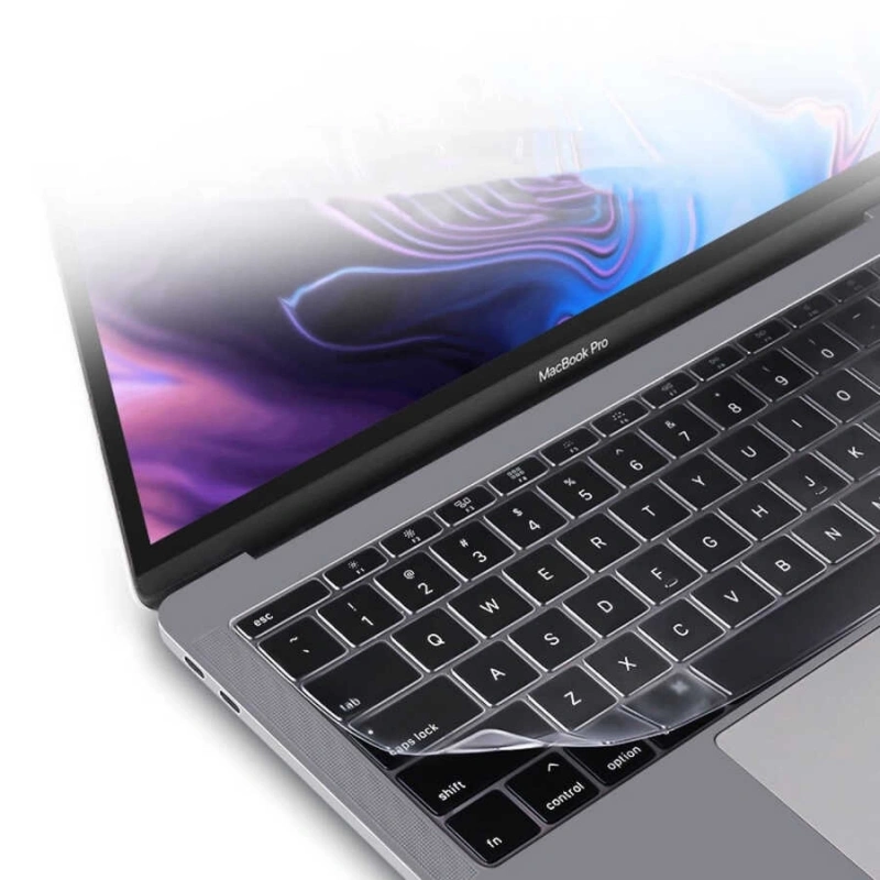 Apple Macbook 16 Touch Bar A2141 Zore Klavye Koruyucu Şeffaf Silikon Ped