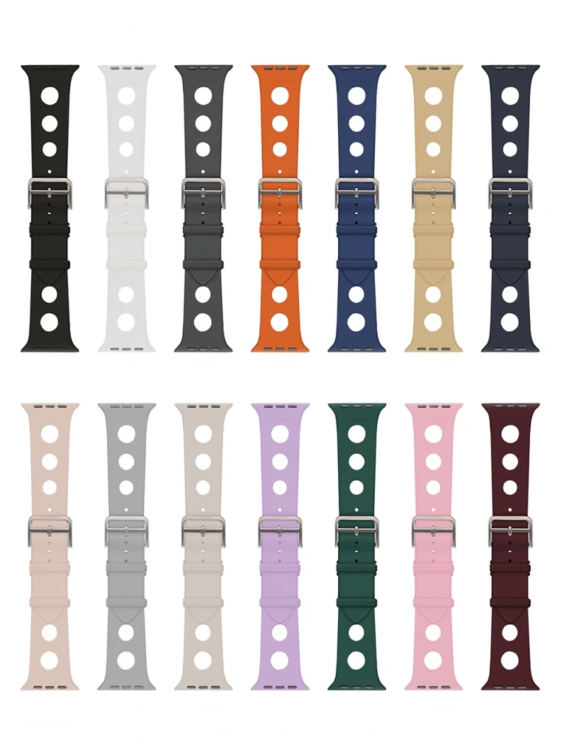 Apple Watch 10 42mm Delikli Tasarım Zore KRD-147 Silikon Kordon