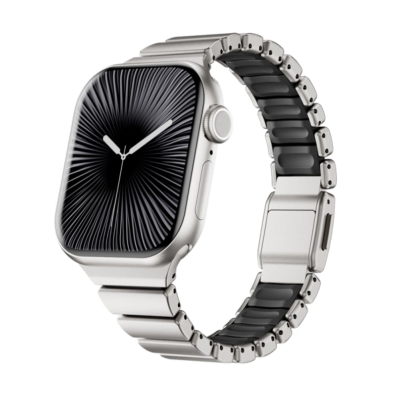 Apple Watch 10 42mm Zore KRD-149 Metal Silikon Kordon