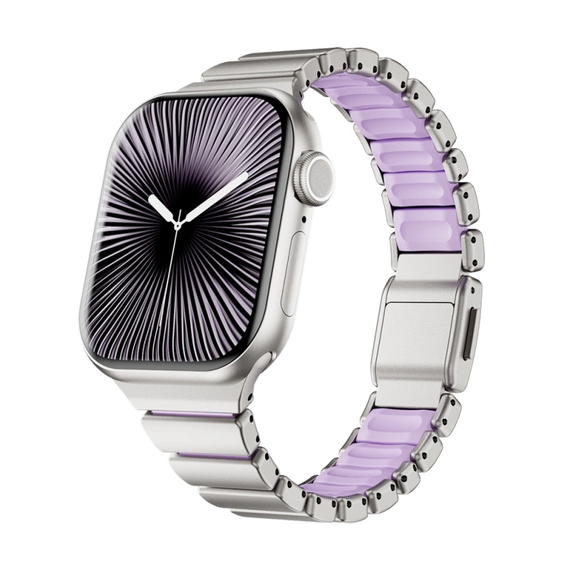 Apple Watch 10 42mm Zore KRD-149 Metal Silikon Kordon
