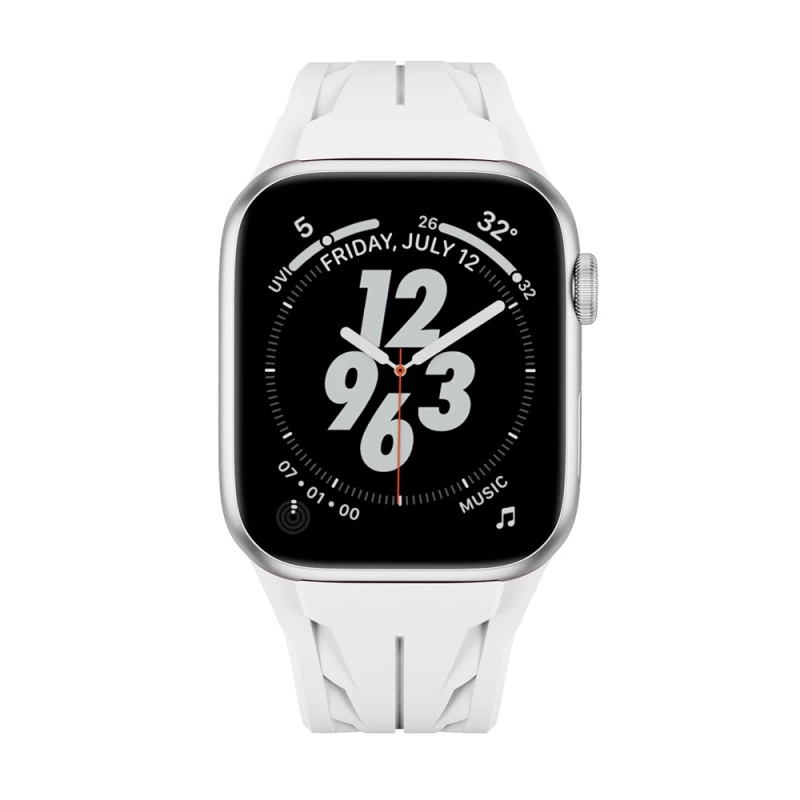 Apple Watch 10 46mm KRD-127 Metal Tokalı Silikon Kordon