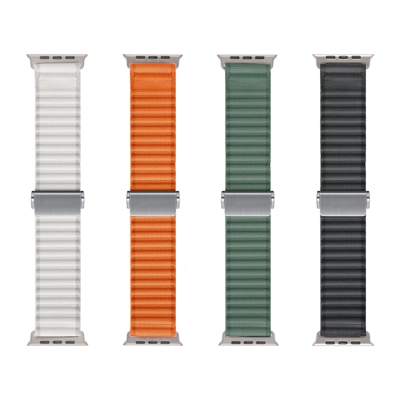 Apple Watch 10 46mm Zore KRD-123 Naylon Kumaş Hasır Örgülü Kordon