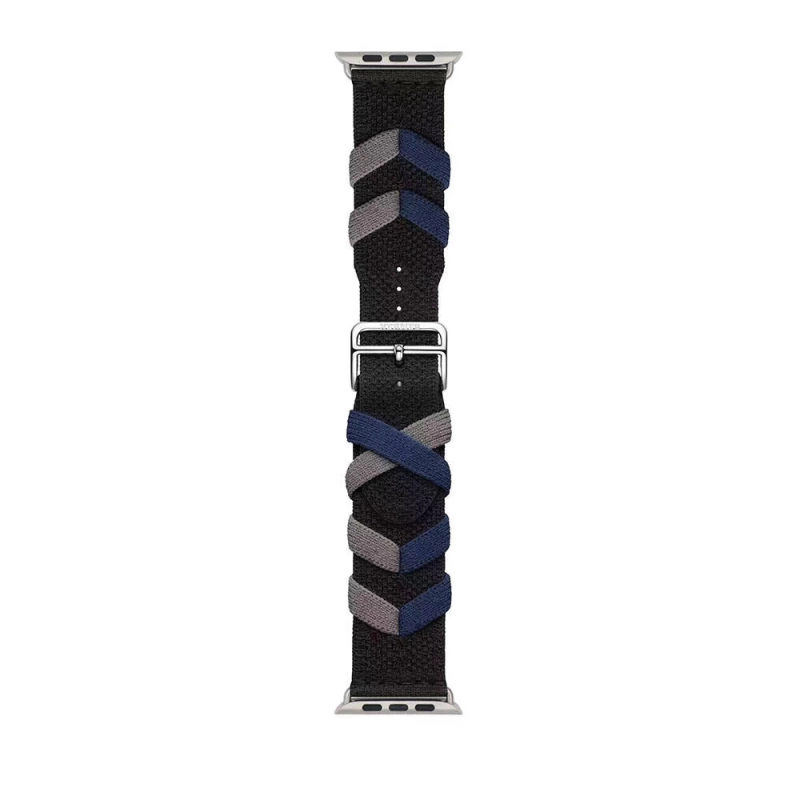 Apple Watch 38 40 41 KRD-97 hasır kordon - Siyah