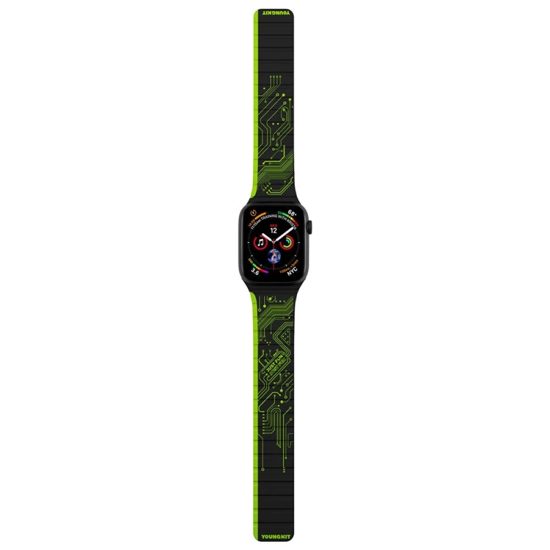 Apple Watch 38mm Kordon Youngkit Technological Magnetik Tak Çıkar Silikon Strap Kayış