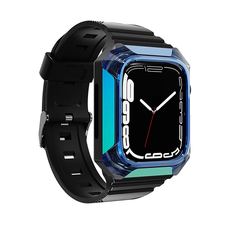 Apple Watch 40mm Zore KRD-88 Sert PC Kasa Koruyuculu Silikon Kordon