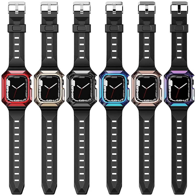 Apple Watch 40mm Zore KRD-88 Sert PC Kasa Koruyuculu Silikon Kordon