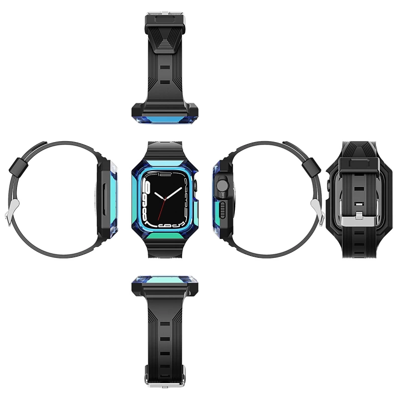 Apple Watch 40mm Zore KRD-88 Sert PC Kasa Koruyuculu Silikon Kordon