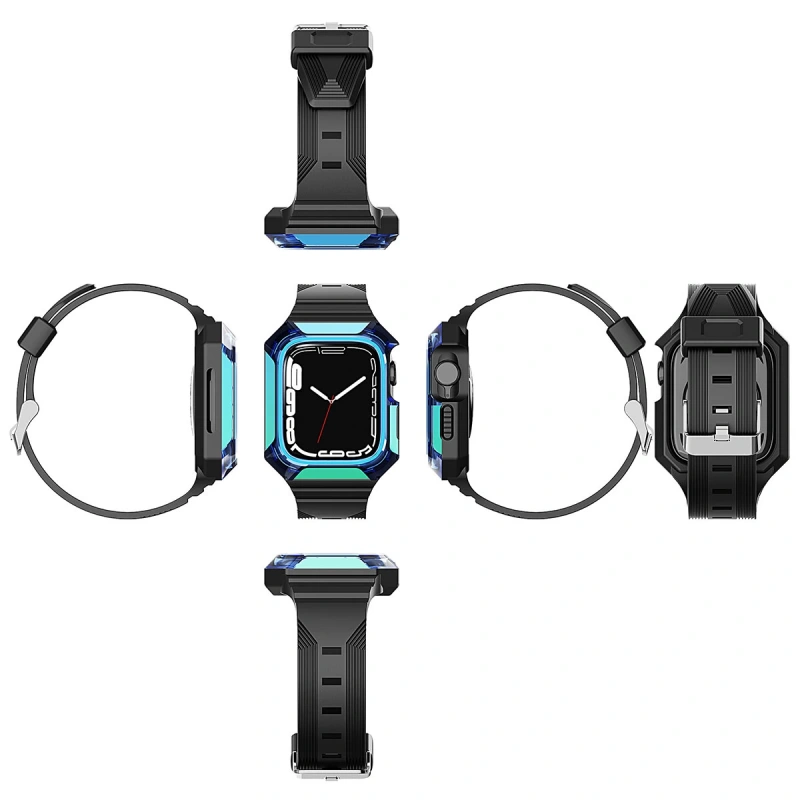 Apple Watch 40mm Zore KRD-88 Sert PC Kasa Koruyuculu Silikon Kordon